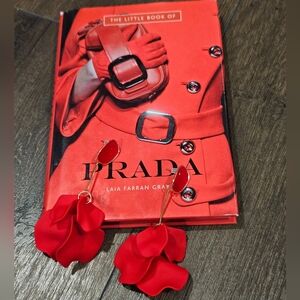 Prada Little Book Of Fashion + Red Dangle Earring Bundle